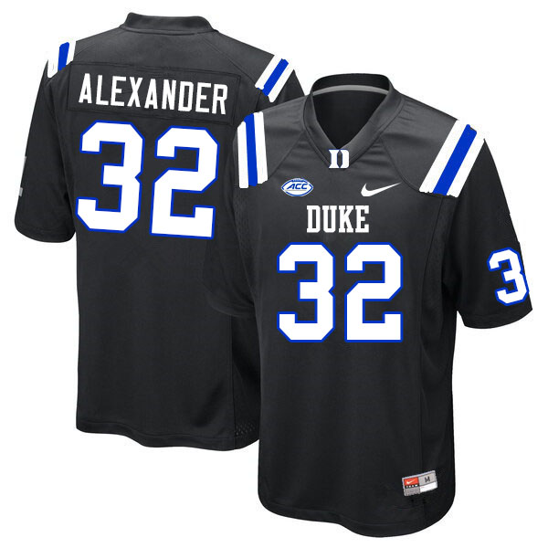 Men #32 Jalen Alexander Duke Blue Devils College Football Jerseys Sale-Black - Click Image to Close